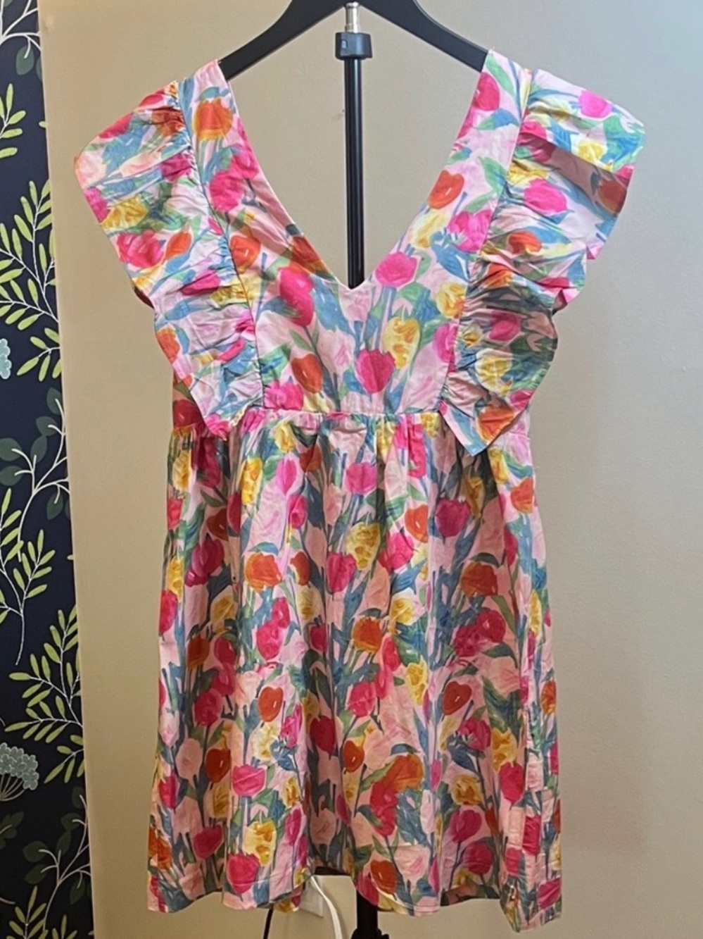 TCEC Floral Mini Dress in Pink, Yellow, Green, Blue